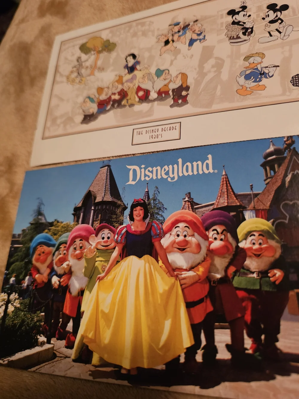 Disney (2) Post Cards Print in Cream, Pastel Blue, Yellow and Black 💛🖤